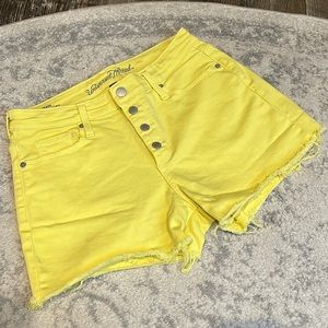 Yellow cut-off shorts size 4